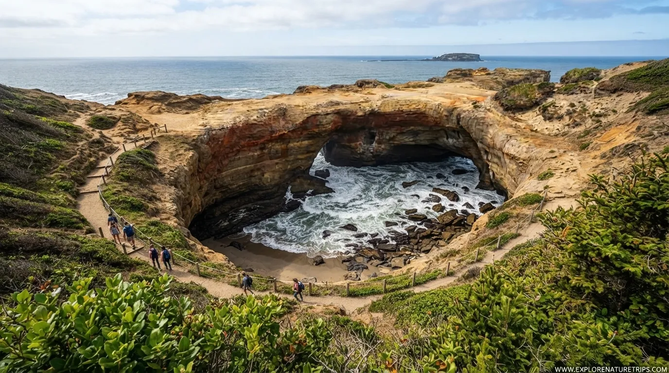 how to hike down into devils punchbowl in oregon